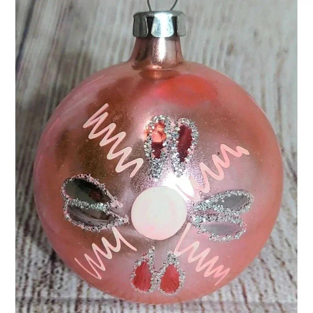 Vintage Commodore Hand Decorated Glass Christmas Tree Holiday Ornaments Lot Of 3